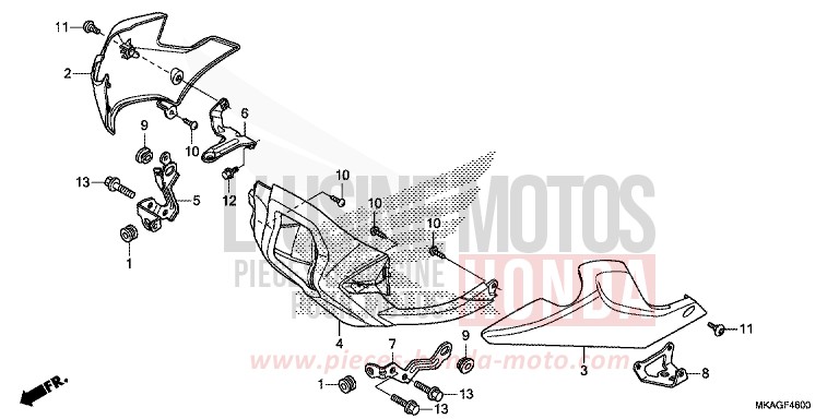 UNTERER WINDLAUF (NC750S/SA) von NC750S PEARL GLARE WHITE (NHB53) von 2016