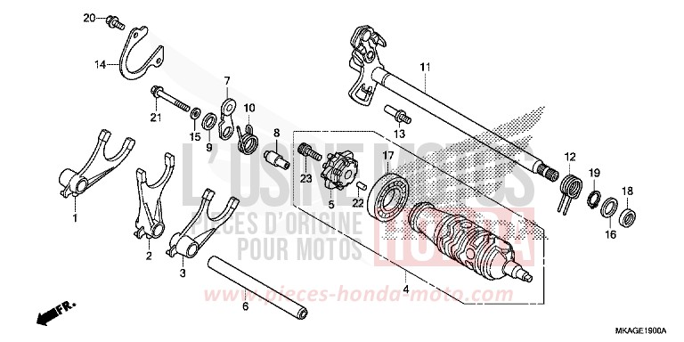 SCHALTTROMMEL (NC750S/SA) von NC750S VICTORY RED (R334) von 2016