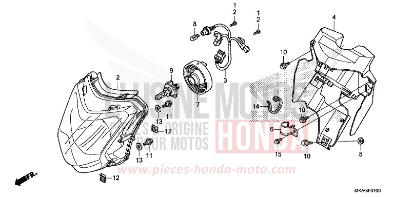 SCHEINWERFER von NC750S VICTORY RED (R334) von 2016