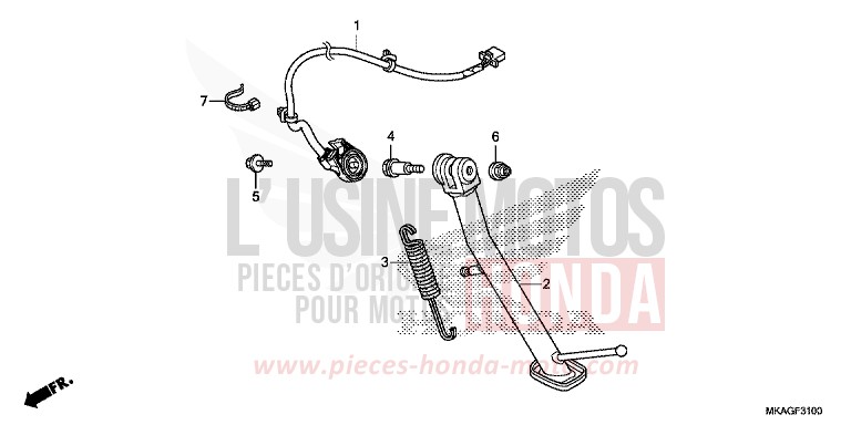 STAENDER von NC750S VICTORY RED (R334) von 2016