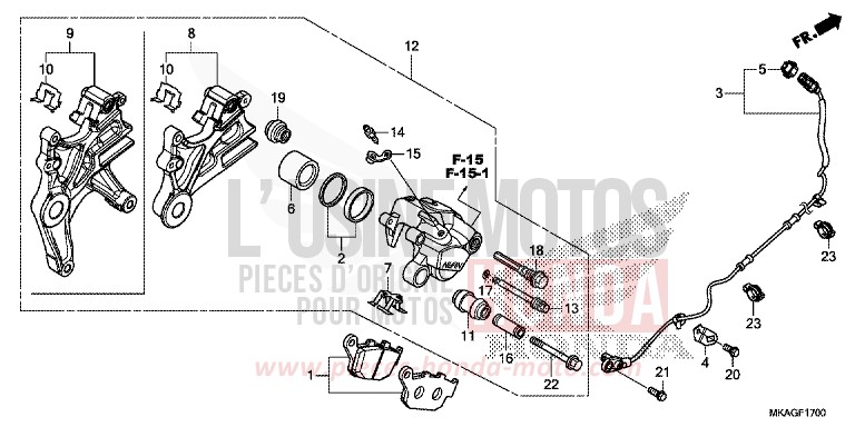 HINTERRAD-BREMSSATTEL von NC750S GRAPHITE BLACK (NHB01K) von 2017