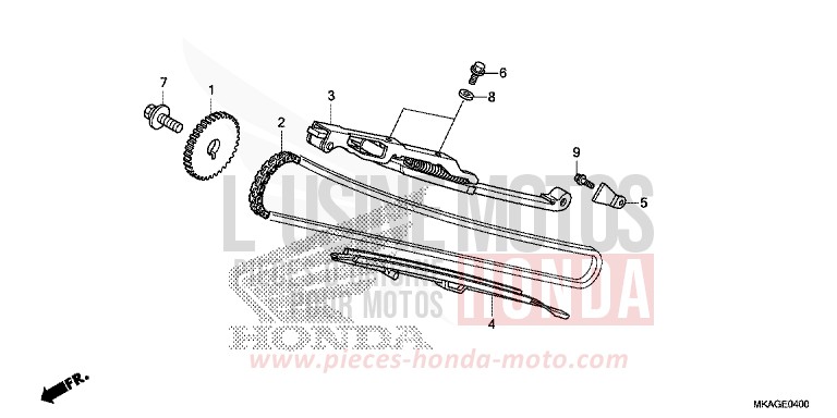 NOCKENWELLENKETTE/SPANNVORRICHTUNG von NC750S PEARL GLARE WHITE (NHB53) von 2017