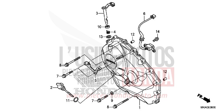 KURBELGEHAEUSEABDECKUNG (NC750S/SA) von NC750S PEARL GLARE WHITE (NHB53) von 2017