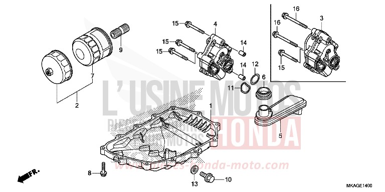 OELWANNE/OELPUMPE von NC750S PEARL GLARE WHITE (NHB53) von 2017