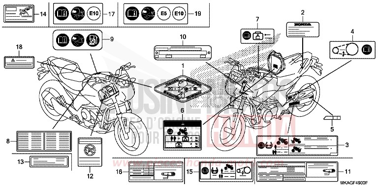 WARNETIKETT von NC750S GRAPHITE BLACK (NHB01H) von 2018