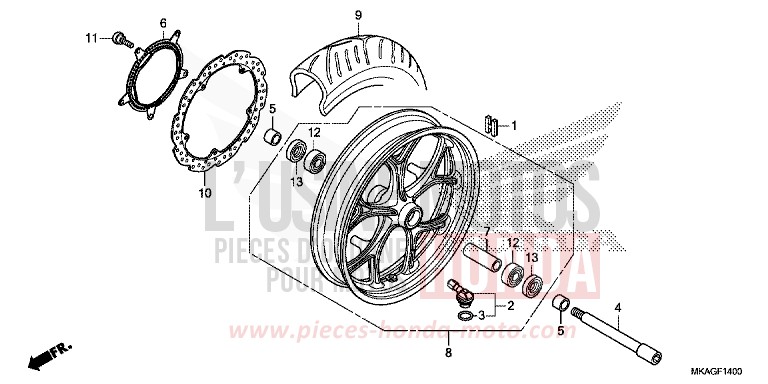 VORDERRAD von NC750S GRAPHITE BLACK (NHB01K) von 2018