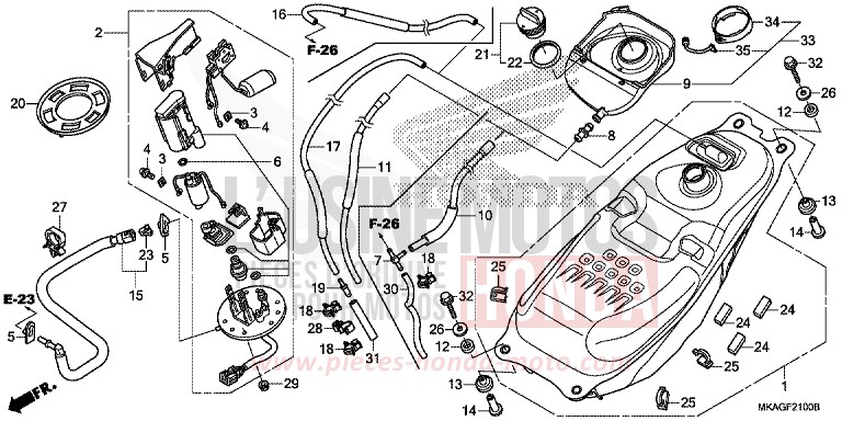 KRAFTSTOFFTANK/KRAFTSTOFFPUMPE von NC750S GRAPHITE BLACK (NHB01K) von 2018