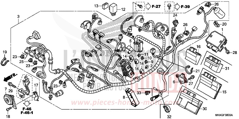 KABELBAUM von NC750S GRAPHITE BLACK (NHB01K) von 2018
