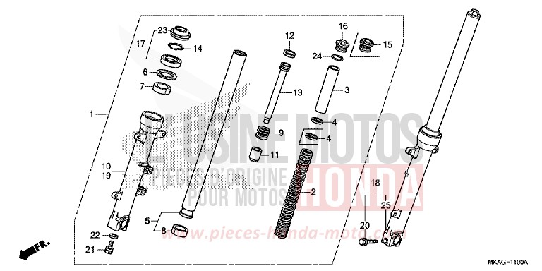 GABEL, VORNE von NC750S GRAPHITE BLACK (NHB01N) von 2018