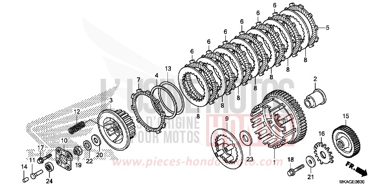 KUPPLUNG (NC750S/SA) von NC750S SWORD SILVER METALLIC (NHA95Y) von 2018