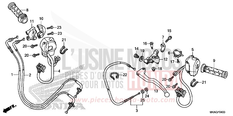 HEBELGRIFF/SCHALTER/KABEL (NC750S/SA) von NC750S SWORD SILVER METALLIC (NHA95Y) von 2018
