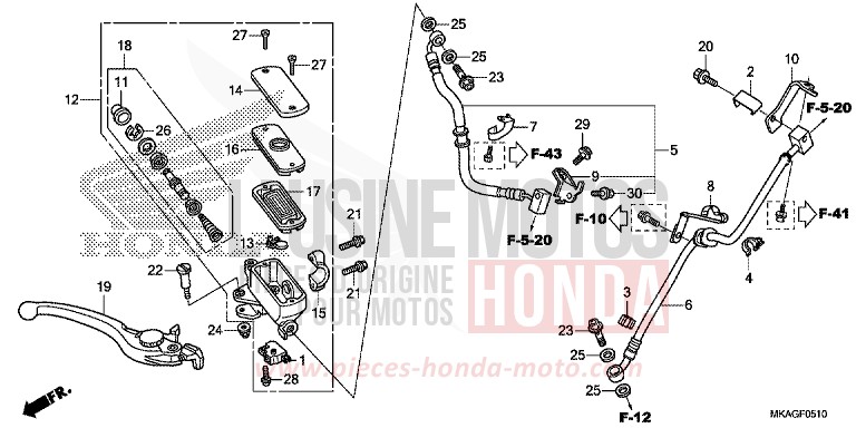 HAUPTBREMSZYLINDER, VORNE ZYLINDER (NC750SA/SD) von NC750S SWORD SILVER METALLIC (NHA95Y) von 2018