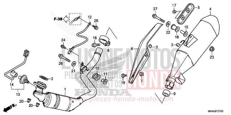 ABGAS-SCHALLDAEMPFER von NC750S SWORD SILVER METALLIC (NHA95Y) von 2018