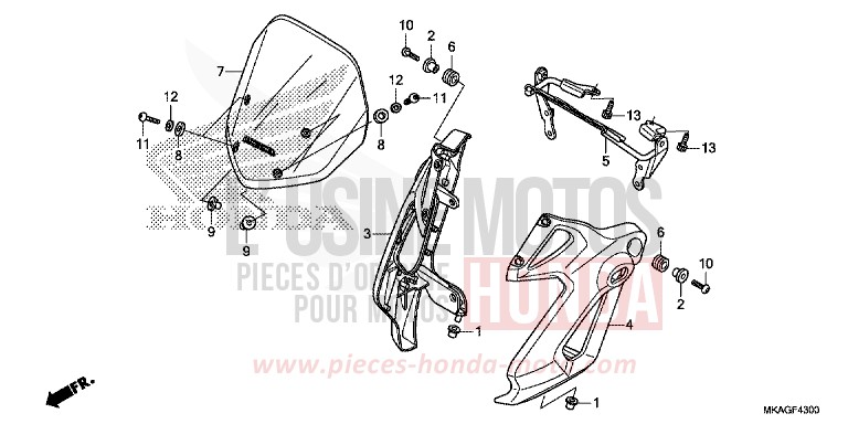 WINDSCHUTZSCHEIBE von NC750S SWORD SILVER METALLIC (NHA95Y) von 2018