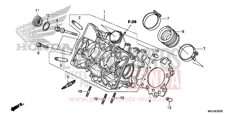 ZYLINDERKOPF von NC750S GRAPHITE BLACK (NHB01N) von 2019