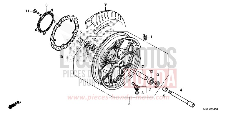 VORDERRAD von NC750S GRAPHITE BLACK (NHB01N) von 2019