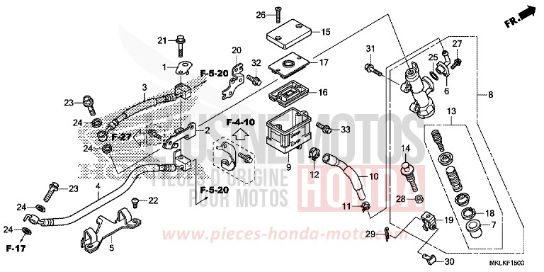 REAR BRAKE MASTER CYLINDER von NC750S GRAPHITE BLACK (NHB01N) von 2019