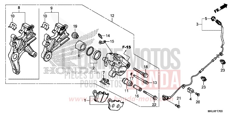HINTERRAD-BREMSSATTEL von NC750S GRAPHITE BLACK (NHB01N) von 2019