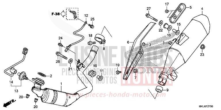 ABGAS-SCHALLDAEMPFER von NC750S GRAPHITE BLACK (NHB01N) von 2019