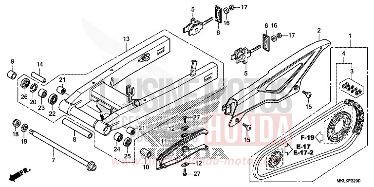 SCHWINGE von NC750S GRAPHITE BLACK (NHB01N) von 2019