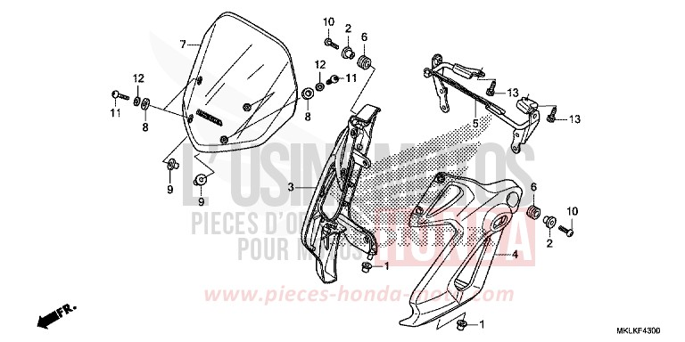 WINDSCHUTZSCHEIBE von NC750S GRAPHITE BLACK (NHB01N) von 2019