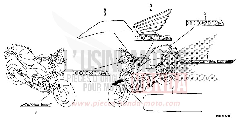 MARKE/STREIFEN von NC750S GRAPHITE BLACK (NHB01N) von 2019