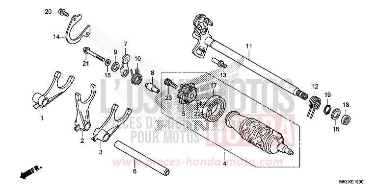 SCHALTTROMMEL (NC750SA) von NC750S GRAPHITE BLACK (NHB01H) von 2019