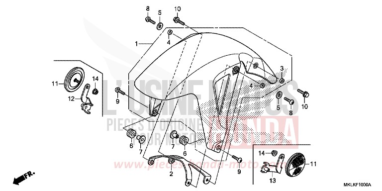 KOTFLUEGEL, VORNE von NC750S GRAPHITE BLACK (NHB01H) von 2019