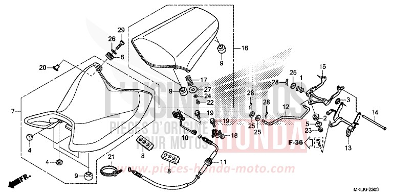 SITZ von NC750S GRAPHITE BLACK (NHB01H) von 2019