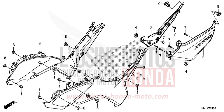 SEITENABDECKUNG von NC750S GRAPHITE BLACK (NHB01H) von 2019