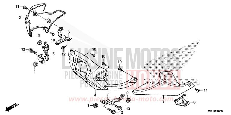 UNTERER WINDLAUF (NC750SA) von NC750S CANDY CHROMOSPHERE RED (R381) von 2019