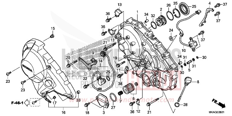 KURBELGEHAEUSEABDECKUNG (NC750SD) von NC750S GRAPHITE BLACK (NHB01) von 2016