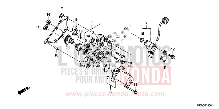REDUZIERGETRIEBE von NC750S PEARL GLARE WHITE (NHB53) von 2016