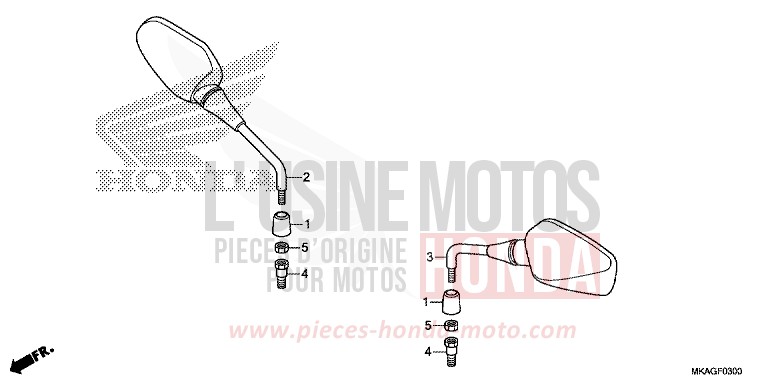 SPIEGEL von NC750S PEARL GLARE WHITE (NHB53) von 2016