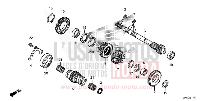 GETRIEBE (HAUPTWELLE) (NC750SD) von NC750S VICTORY RED (R334) von 2016