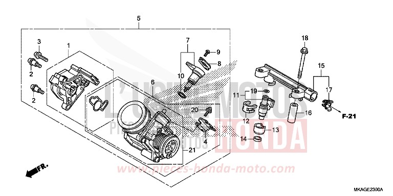 DROSSELKLAPPENGEHAEUSE von NC750S VICTORY RED (R334) von 2016