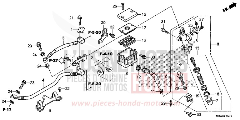 REAR BRAKE MASTER CYLINDER (NC750SA/SD) von NC750S GRAPHITE BLACK (NHB01K) von 2017