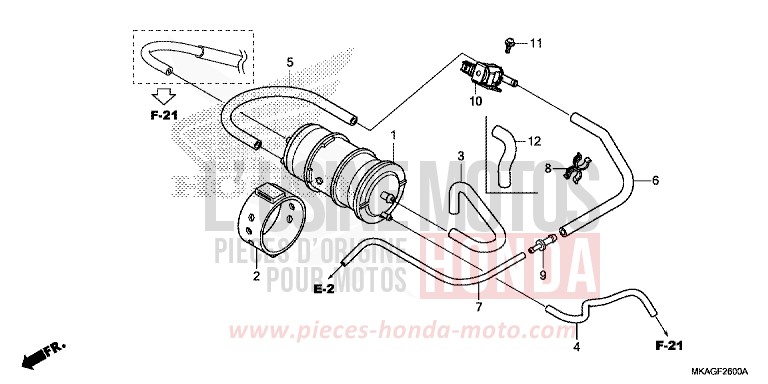 AKTIVKOHLEBEHAELTER von NC750S GRAPHITE BLACK (NHB01K) von 2017