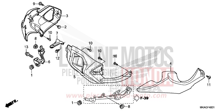 UNTERER WINDLAUF (NC750SD) von NC750S PEARL GLARE WHITE (NHB53) von 2017