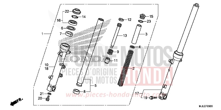 GABEL, VORNE von NC750SD SEAL SILVER METALLIC (NHA14) von 2014