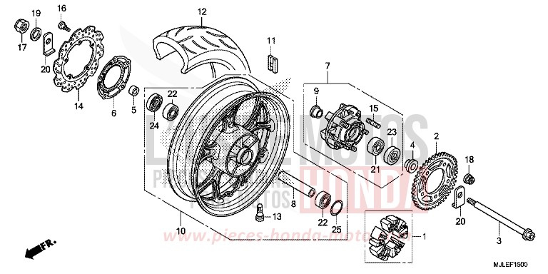 HINTERRAD von NC750SD SEAL SILVER METALLIC (NHA14) von 2014