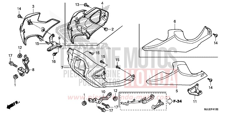 UNTERER WINDLAUF von NC750SD SEAL SILVER METALLIC (NHA14) von 2014