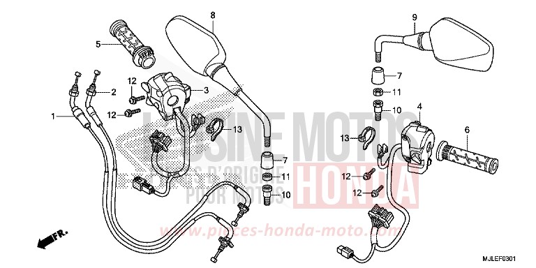 SCHALTER/KABEL (NC700SD/750SD) von NC750SD CANDY ARCADIAN RED (R305) von 2014