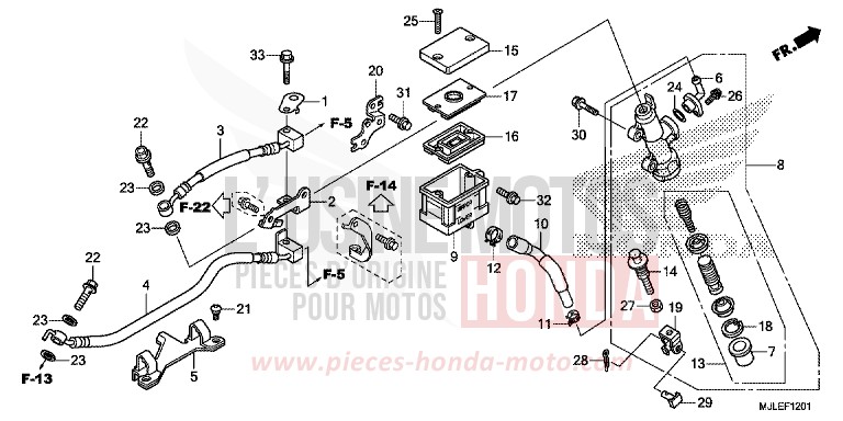 REAR BRAKE MASTER CYLINDER (NC700SD/750SD/750SA) von NC750SD GRAPHITE BLACK (NHB01) von 2014