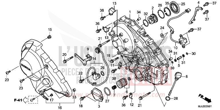 KURBELGEHAEUSEABDECKUNG (NC700SD/750SD) von NC750SD MAT PEARL GLARE WHITE (NHB54) von 2014
