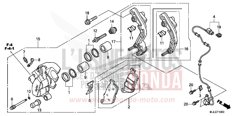 VORDERRAD-BREMSSATTEL von NC750SD SEAL SILVER METALLIC (NHA14) von 2014