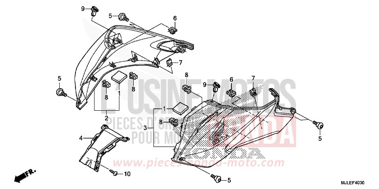 ABSCHIRMUNG von NC750SD SEAL SILVER METALLIC (NHA14) von 2014