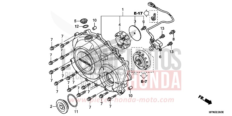 KURBELGEHAEUSEABDECKUNG von CB1000R HYPER RED (R348B) von 2015