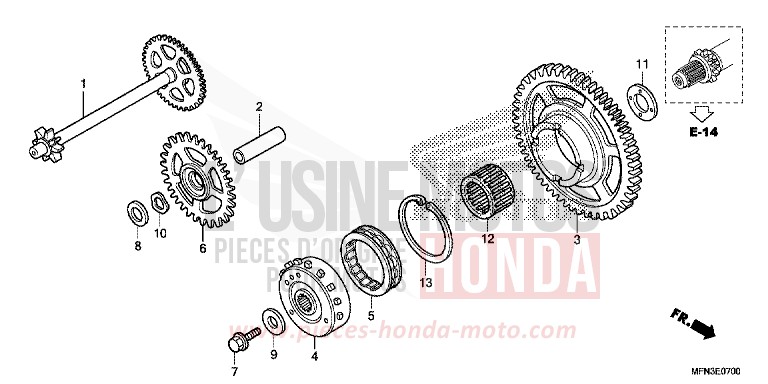 ANLASSERKUPPLUNG von CB1000R HYPER RED (R348B) von 2015