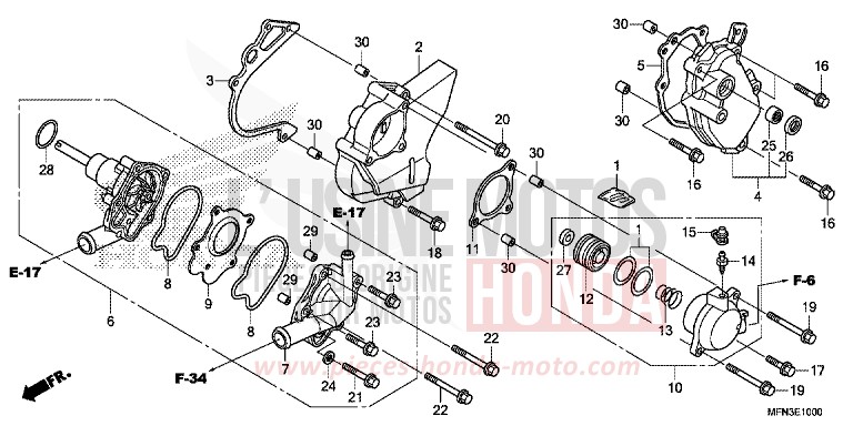 WASSERPUMPE von CB1000R HYPER RED (R348B) von 2015
